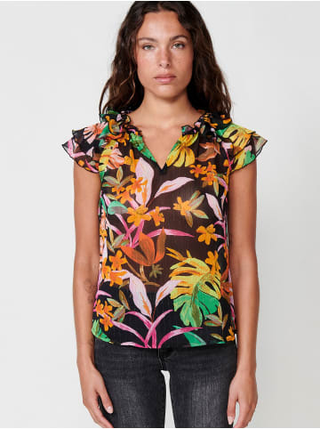 KOROSHI KurzÃ¤rmelige blusen. in SCHWARZ