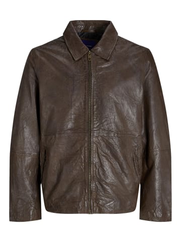 Jack & Jones Lederjacke in Chocolate Brown