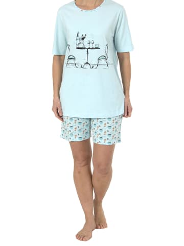 NORMANN Shorty Pyjama Schlafanzug kurzarm verspielten - 44720 in hellblau
