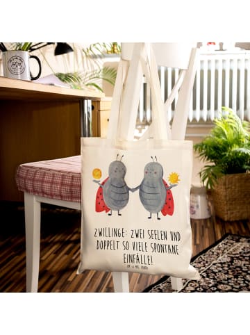 Mr. & Mrs. Panda Tragetasche Zwillinge Abenteuer mit Spruch in Creme