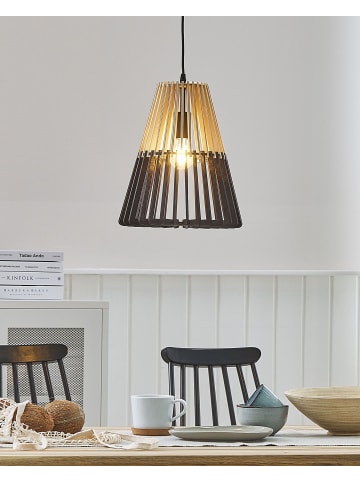 Beliani Pendelleuchten CAVALLA in Schwarz/Braun - (W) 30 x (H) 35 x (L) 30 cm