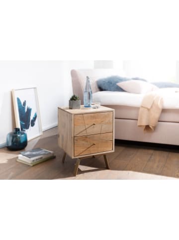 KADIMA DESIGN Nachtkonsole SIKAR 40x56x40cm Massivholz Nachtschrank Hoch,