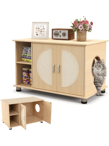 COSTWAY Katzenschrank 82x48x52cm in Beige