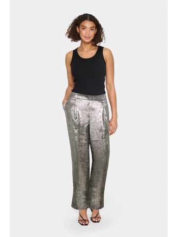 SAINT TROPEZ Casual Hose HamiSZ Gerade Passform in Silver
