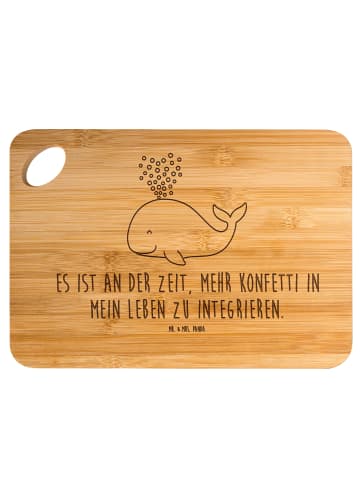 Mr. & Mrs. Panda Holzbrett Wal Konfetti mit Spruch in Braun