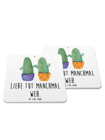 Mr. & Mrs. Panda Untersetzer Kaktus Liebe mit Spruch in Weiß