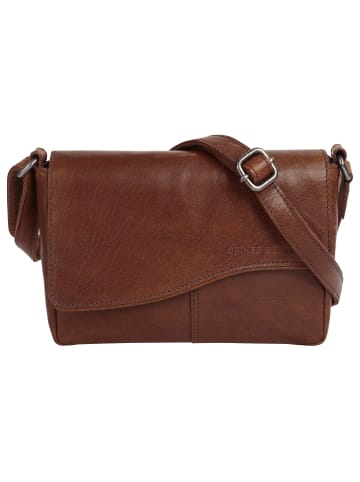 SPIKES & SPARROW Umhängetasche echt Leder in cognac