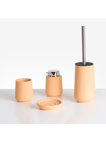Beliani 4-tlg Badezimmer-Zubehör SUCHES in Orange