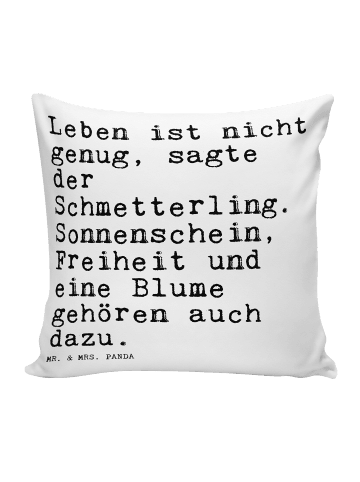 Mr. & Mrs. Panda Sitzkissen Leben ist nicht genug,... mit Spruch in Weiß