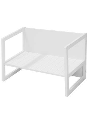 roba Weiße Sitzbank im Landhausstil, 2 Sitzhöhen oder Kindertisch