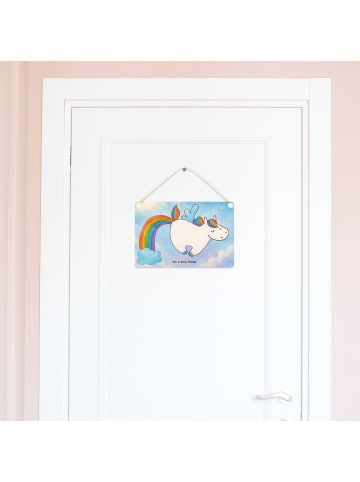 Mr. & Mrs. Panda Schild Einhorn Fliegendes Pferd Design ohne Spruch in Weiß