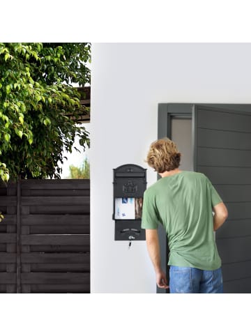 relaxdays Briefkasten "Antik" in Schwarz