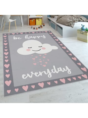 KADIMA DESIGN Kinderteppich Herzen-Wolke Kinderzimmer schmutzabweisend in Pink