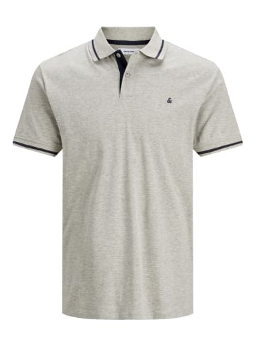 Jack & Jones Polo Shirt JJEJERSEY Sommer Hemd Kragen Jersey Cotton in Hellgrau