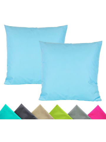 JACK 2er Set Outdoor Kissenhülle 40x40cm Uni in Hellblau