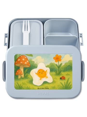 Mr. & Mrs. Panda Bentobox Spiegelei Ei Design ohne Spruch in Blau Pastell