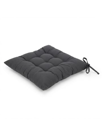 relaxdays 4 x Stuhlkissen in Schwarz - 40 x 40 cm