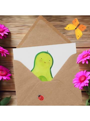 Mr. & Mrs. Panda Einladungskarte Avocado Kern rollt ohne Spruch in Weiß