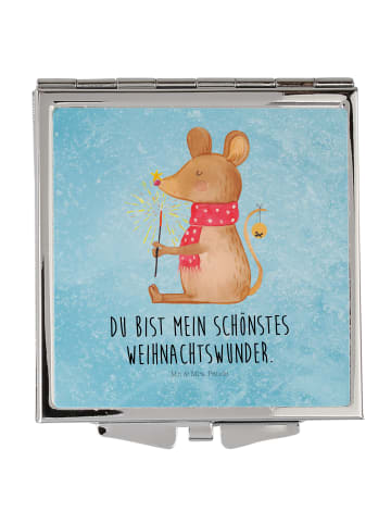 Mr. & Mrs. Panda Schminkspiegel Maus Weihnachten mit Spruch in Eisblau