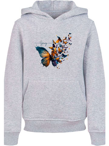 F4NT4STIC Hoodie Schmetterling Frühling in grau meliert