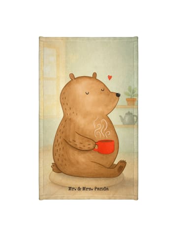 Mr. & Mrs. Panda Handtuch Bär Morgenkaffee Design ohne Spruch in Weiß