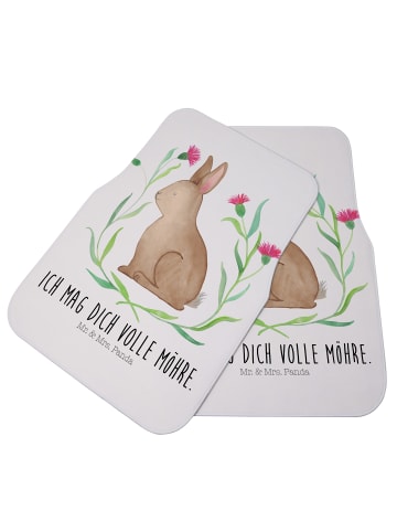 Mr. & Mrs. Panda Fußmatte Fürs Auto Hase Sitzen mit Spruch in Weiß