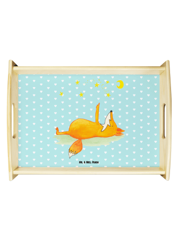 Mr. & Mrs. Panda Tablett Fuchs Sterne ohne Spruch in Türkis Pastell