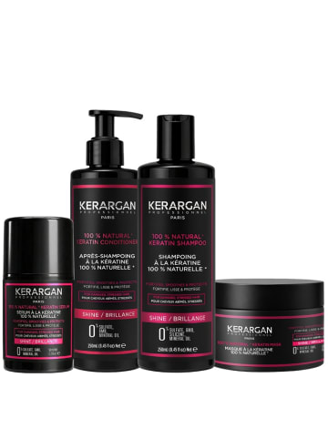 KerArgan 4tlg. Set: mit Shampoo, Spülung, Maske & Serum, 3×250 ml + 1×50 ml