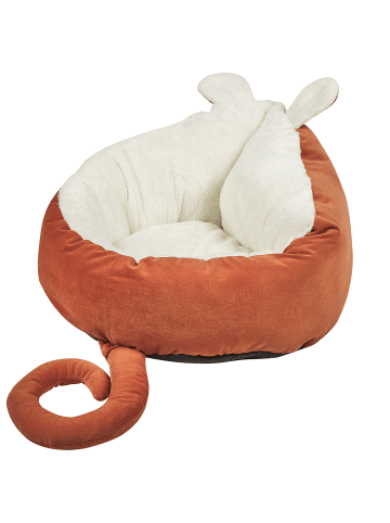 Beliani Tierbett HASSA in Orange/Weiß - (W) 50 x (H) 18 x (L) 45 cm