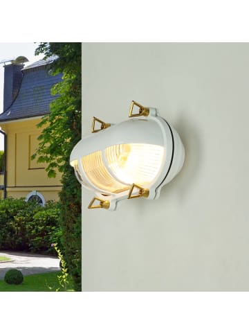 Licht-Erlebnisse Außen Wandlampe (B)21 x (H)13 cm in Weiß