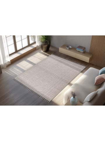 Vivorum Wohnzimmer Teppich – Kurzflorteppich Reef 225 in silber