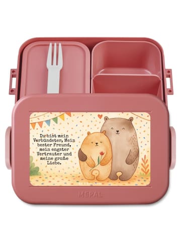 Mr. & Mrs. Panda Bentobox Bären Liebe Design mit Spruch in Rot Pastell