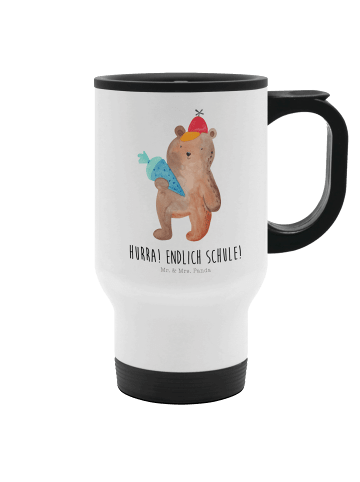 Mr. & Mrs. Panda Kaffeebecher Bär Schultüte mit Spruch in Weiß