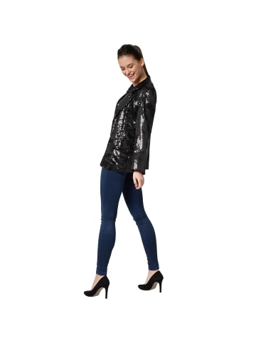 tectake Damen-Jackett mit glitzernden Pailletten, schwarz