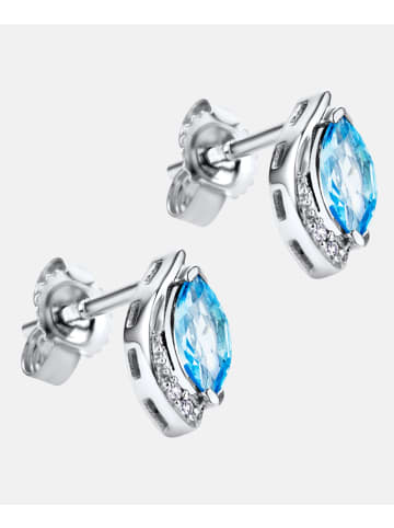 Diamant L'éternel Ohrringe aus 375 Weißgold mit Diamant mit Topas