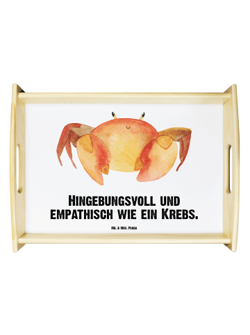 Mr. & Mrs. Panda Dekotablett Sternzeichen Krebs mit Spruch in Weiß
