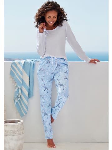 Vivance Active Pyjama in hellblau bedruckt