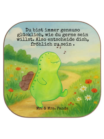 Mr. & Mrs. Panda Tischuntersetzer Schildkröte Pfeifen Design mit... in Weiß