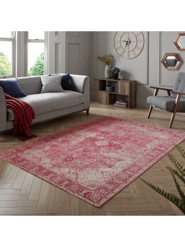 KADIMA DESIGN Vielseitiger Vintage Teppich für jeden Raum in Rosa