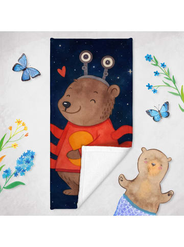 Mr. & Mrs. Panda Strandtuch Krebs Astrologie Design ohne Spruch in Weiß