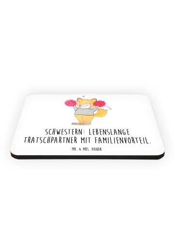 Mr. & Mrs. Panda Magnet Schwestern Tratschpartner mit Spruch in Weiß