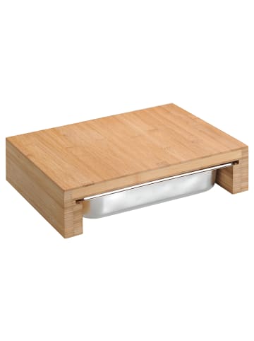 Kesper Schneidebrett aus Bambus, mit Auffangschale in Braun, 37,5 x 27,5 cm