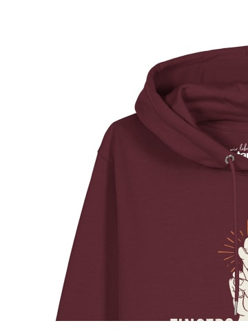 wat? Apparel Sweatshirt Fingers crossed in Weinrot
