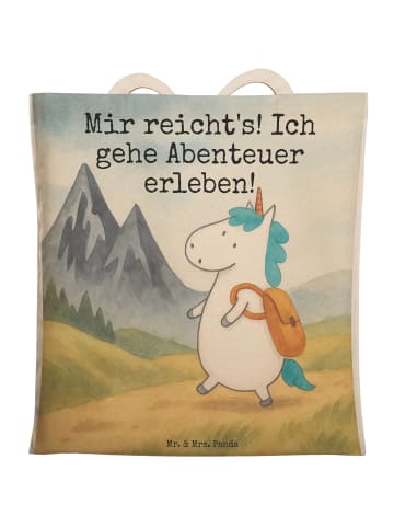 Mr. & Mrs. Panda Tote Bag Einhorn Bergsteiger Design mit Spruch in Weiß