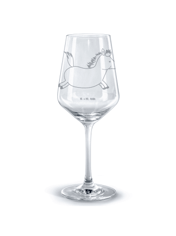 Mr. & Mrs. Panda Glas für Rotwein Pferd Springen ohne Spruch in Transparent
