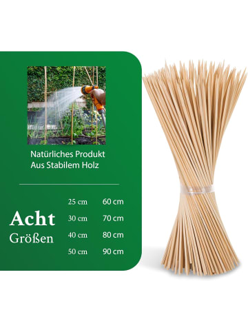 Novatool 500x Splittstäbe 80 cm x 6,5 mm I Natur I Pflanzenstab Bambus Rankhilf in Natur