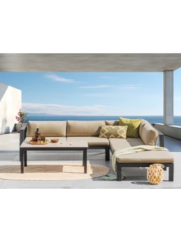 Beliani 3-tlg Sitzgruppe MESSINA in Schwarz/Beige