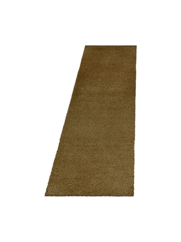 KADIMA DESIGN Teppich Hochflor Shaggy Waschbar Einfarbig SPREE Strapazierfähig in Gold
