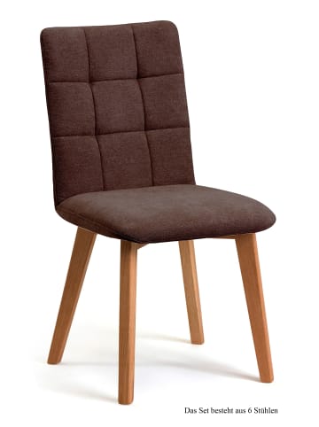 58 aufm Kessel ESSZIMMERSTUHL (6er-Set) Dareen 47x91x60 Eiche geölt/Braun