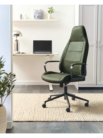 Beliani Bürostuhl REBEL in Grün/Schwarz - (W) 67 x (H) 120 x (L) 67 cm